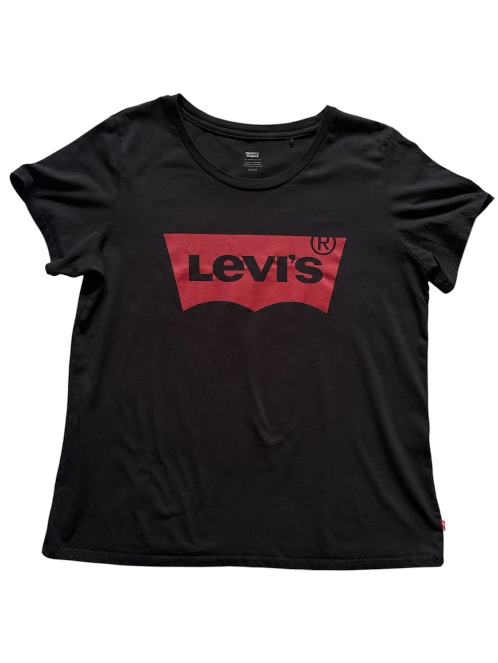 Levi's women's crew neck classic logo graphic t-shirt short sleeve black size 1X